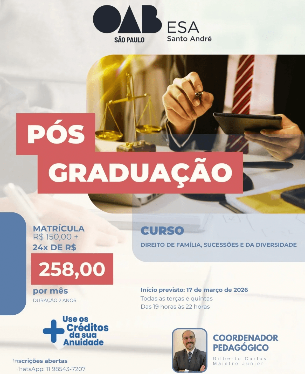 ESA SA Pós Graduação: Especialização em Direito de Família, Sucessões e da Diversidade