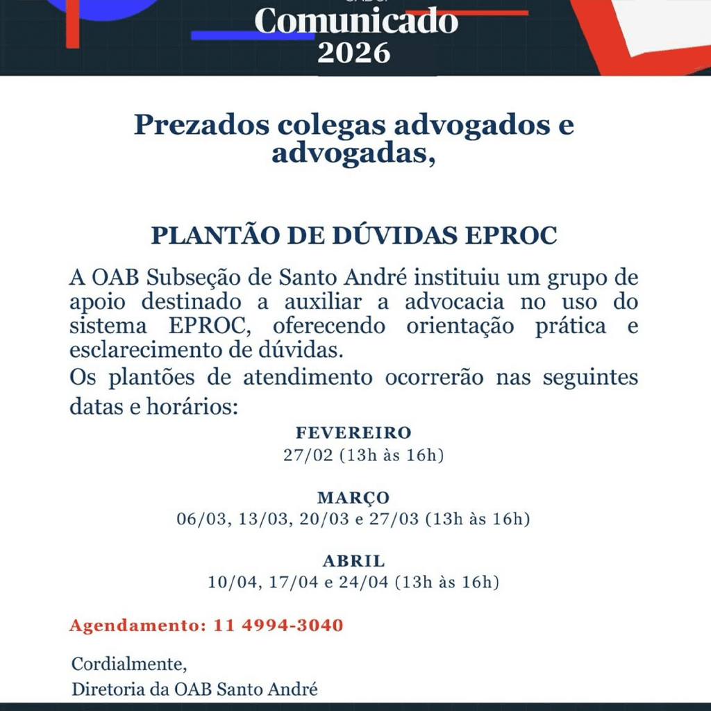 📙 Plantão de Dúvidas Eproc VI