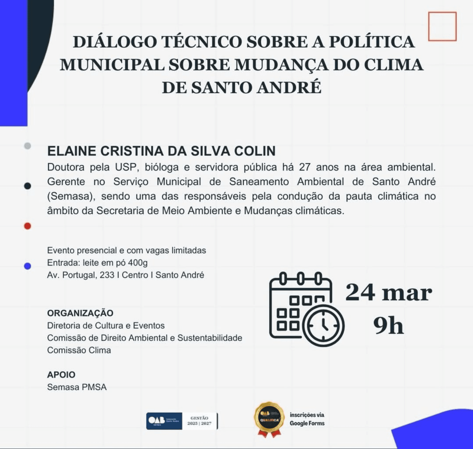 Diálogo técnico sobre a Política Municipal sobre mudança do clima de Santo André