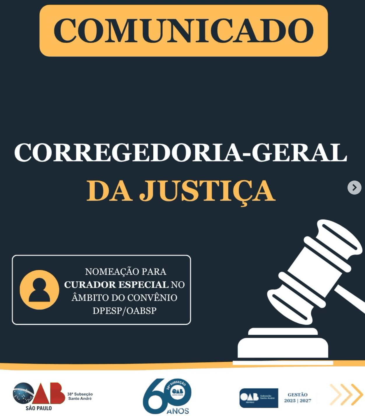 Comunicado: Corregedoria-Geral da Justiça