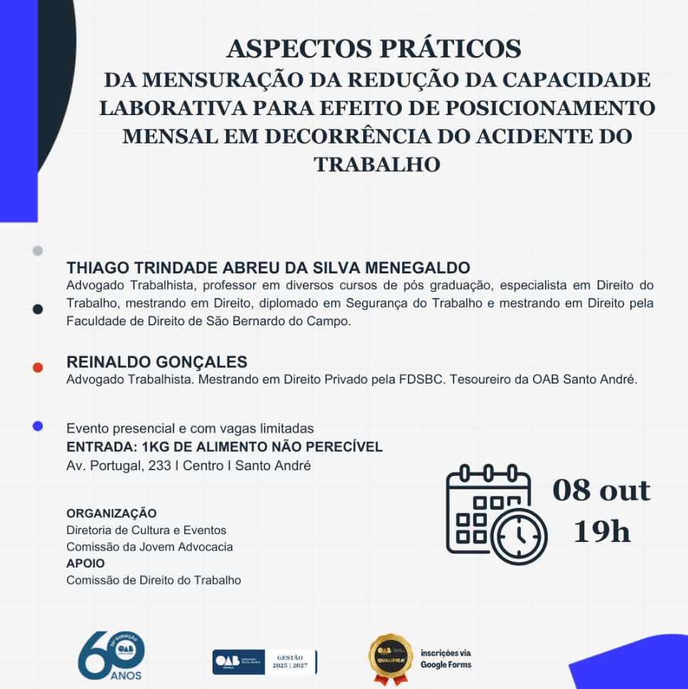 Aspectos práticos da mensuração da redução da capacidade laborativa para efeito de posicionamento mensal em decorrência do acidente do trabalho