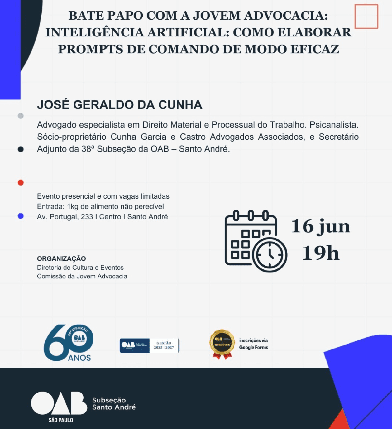 Bate papo com a Jovem Advocacia: Inteligência Artificial: como elaborar prompts de comando de modo eficaz
