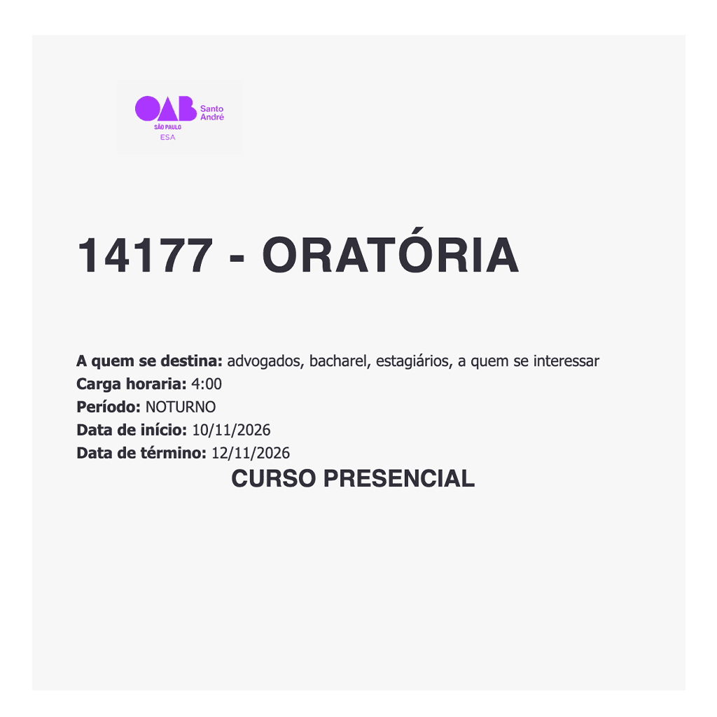 📙 ESA SA: Oratória